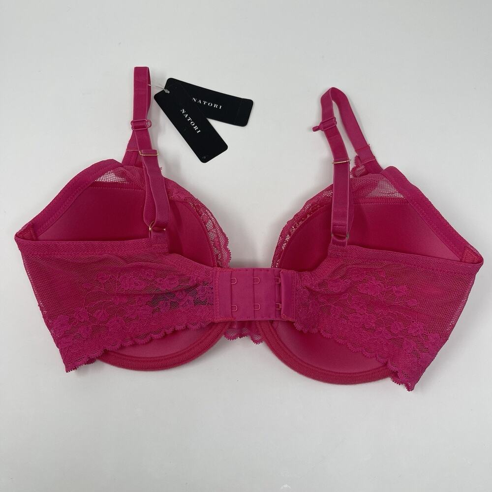 Natori Convertible Bra 32DD Blush Lace Cherry Blossom Plunge Underwire MSRP $76 - Picture 5 of 13